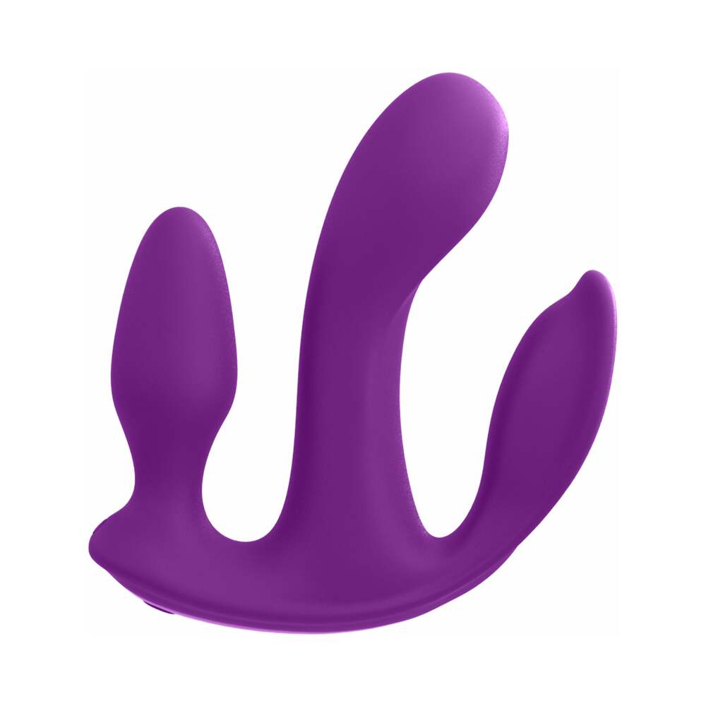3Some Total Ecstasy Triple Stimulation Silicone Vibrator Purple - Fantasies Boutique