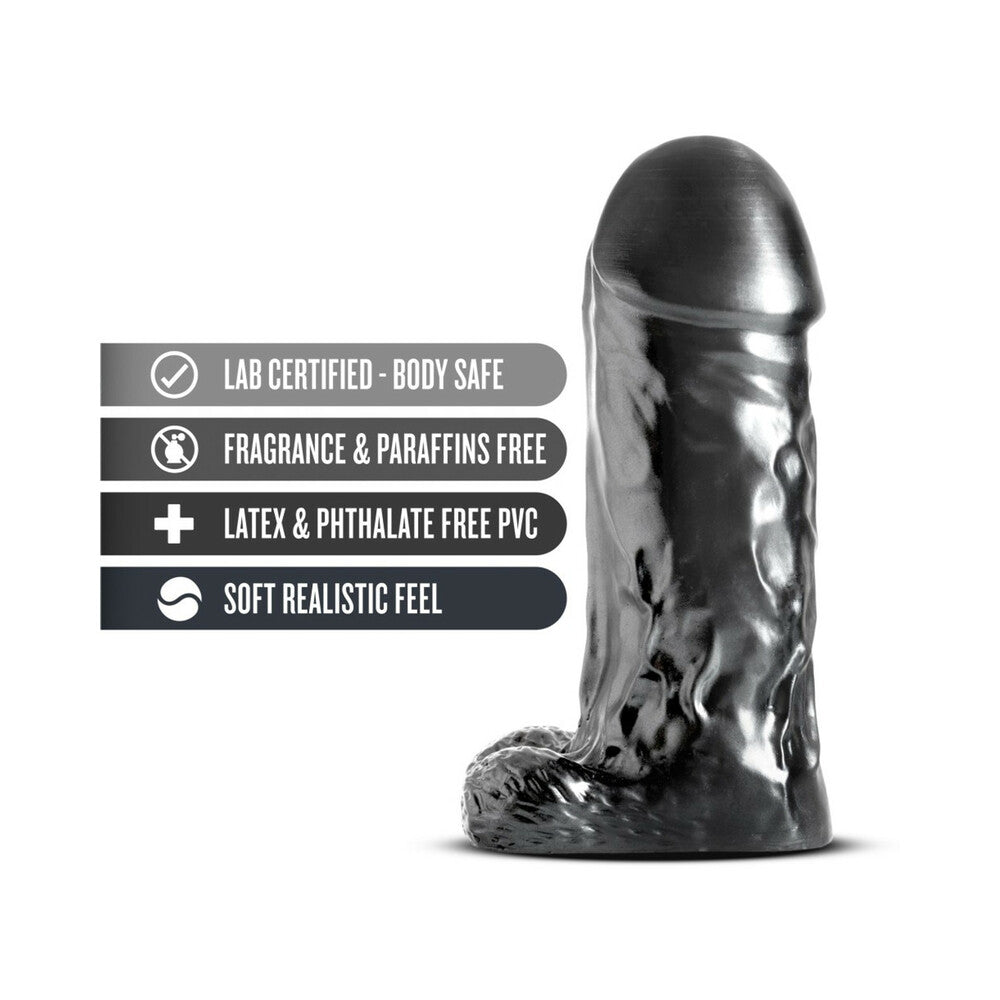 Jet Destroyer Realistic 10 in. Dildo with Balls Carbon Metallic Black - Fantasies Boutique