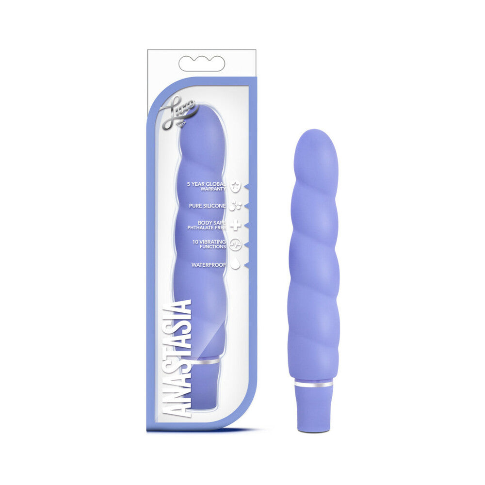 Blush Luxe Anastasia Silicone Slimline Vibrator Periwinkle - Fantasies Boutique