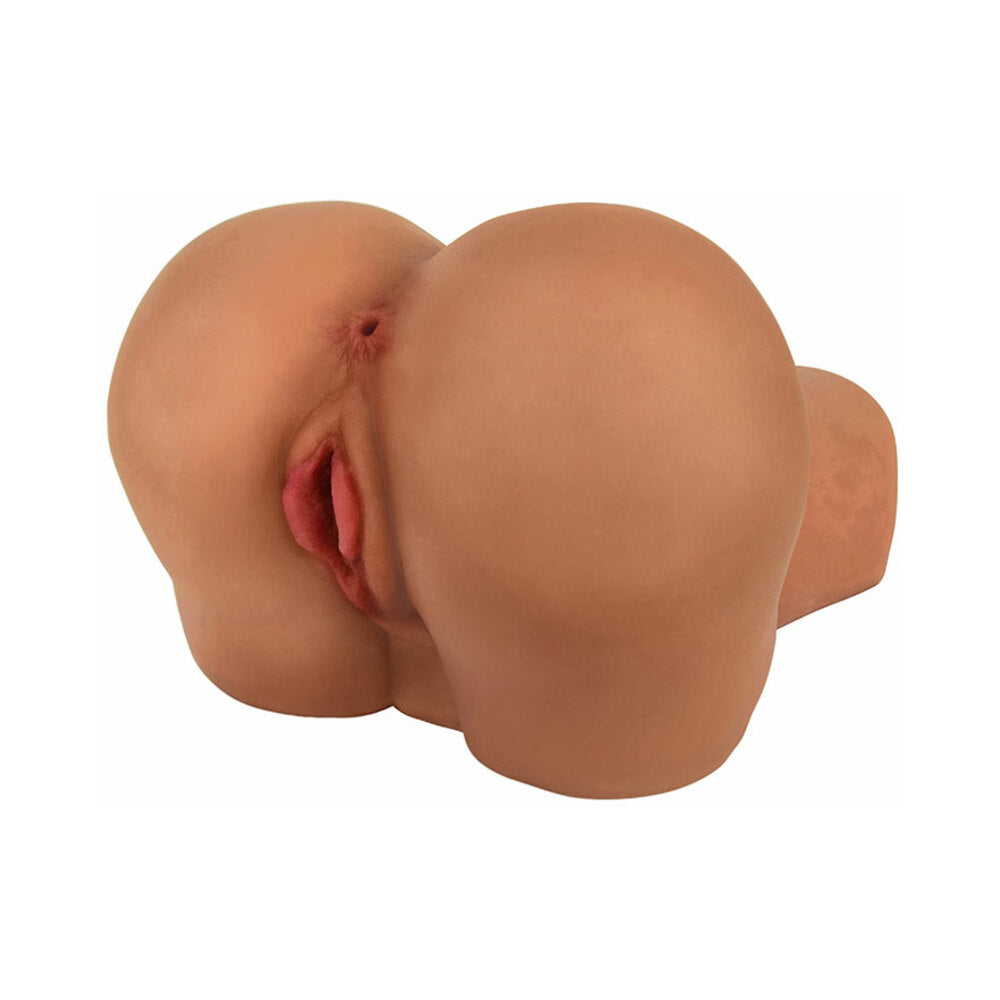 Curve Toys Mistress Perfect Fuck Tia Doggy Style Vibrating Dual Entry Masturbator Tan - Fantasies Boutique