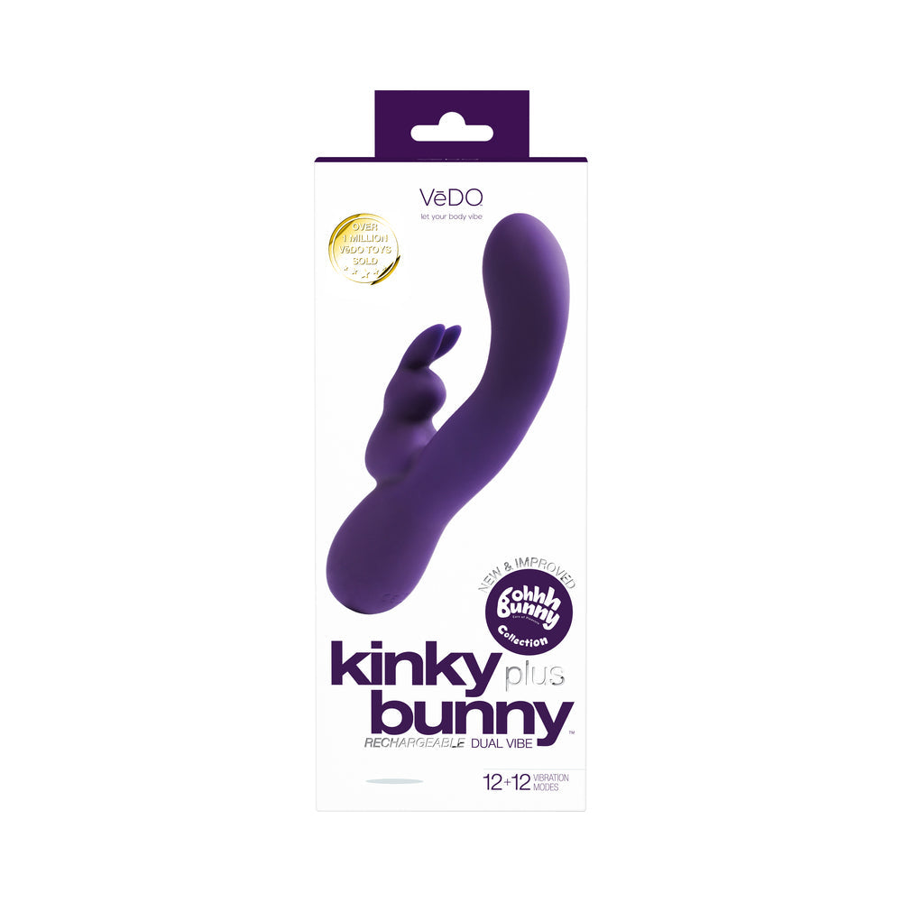 VeDO Kinky Bunny Rechargeable Rabbit Vibrator - Deep Purple - Fantasies Boutique