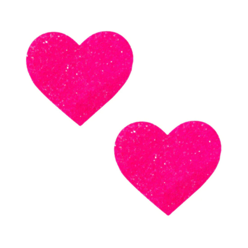 Neva Nude Pasty Watermelly Pink Blacklight Glitter I Heart U
