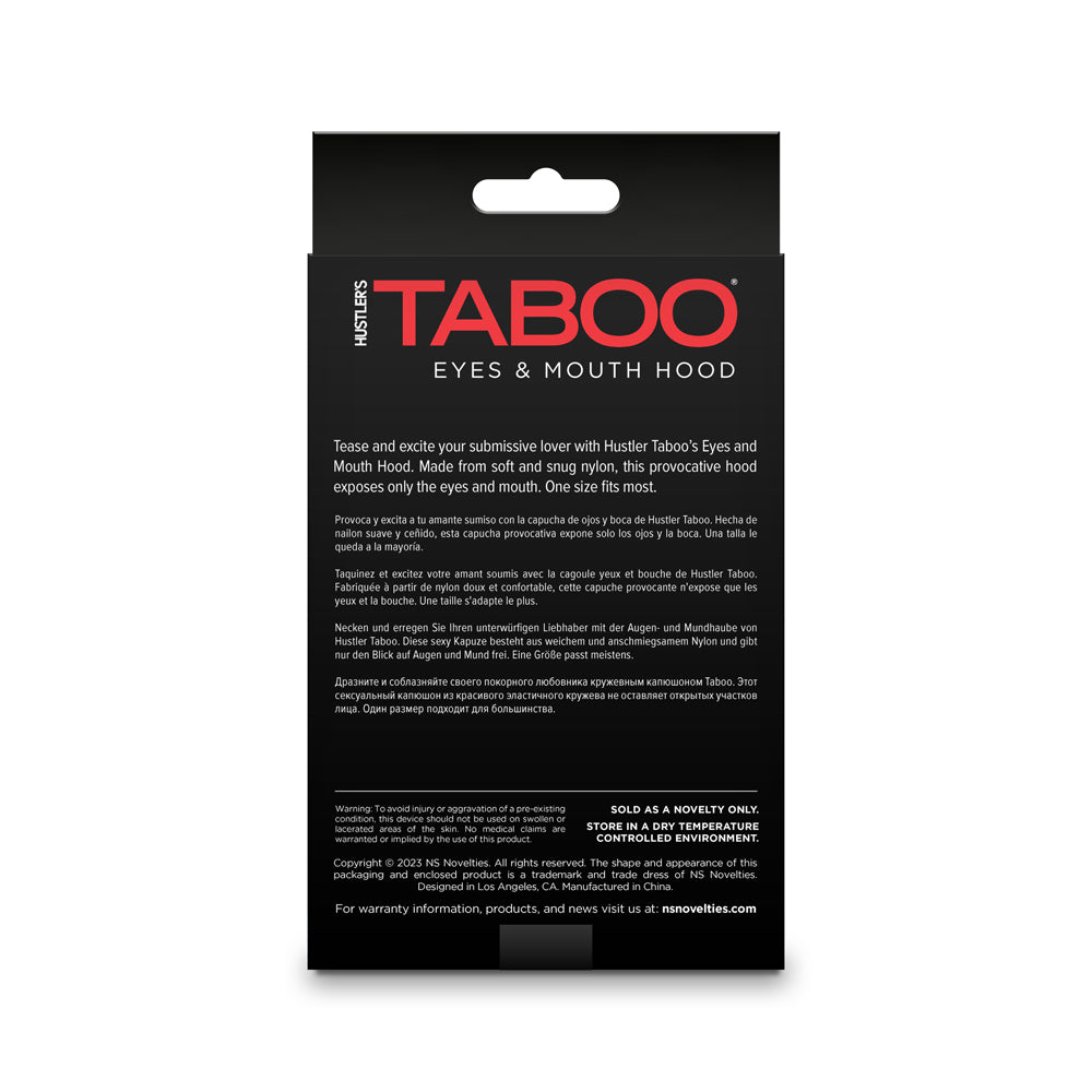 Hustler Taboo Eyes  & Mouth Hood Black