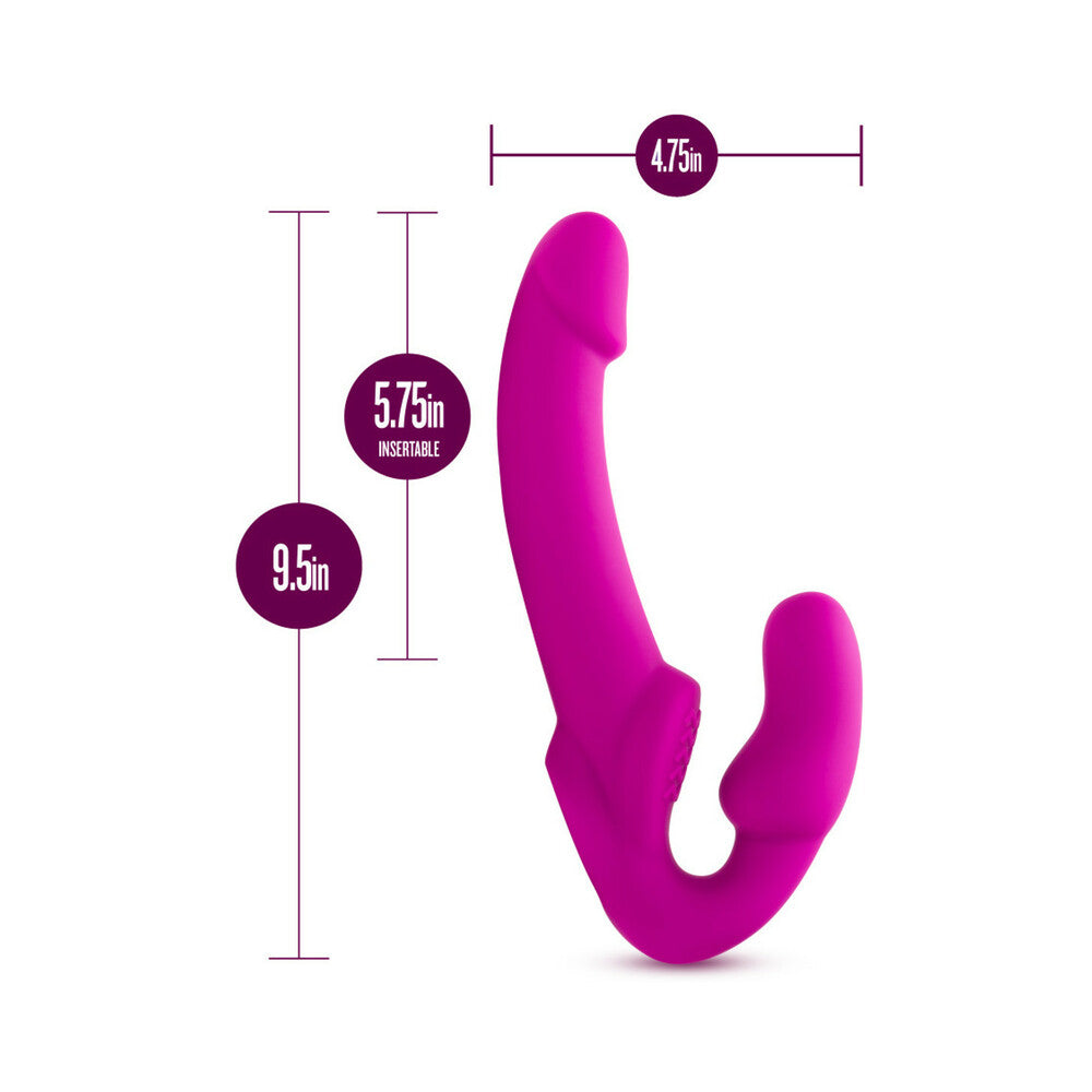 Temptasia Estella 9.5 in. Silicone Strapless Strap-On Dildo with Bullet Vibrator Pink - Fantasies Boutique