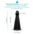 b-Vibe Cone 10 in. Tapered & Ribbed Dildo with Suction Cup