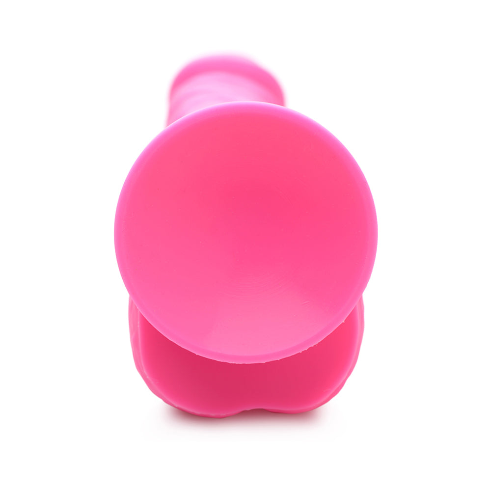 Curve Toys Lollicock 7 in. Silicone Dildo with Balls & Suction Cup Cherry - Fantasies Boutique
