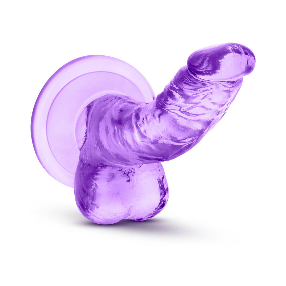 Blush Naturally Yours 4 in. Mini Cock Realistic Dildo with Balls & Suction Cup Purple - Fantasies Boutique