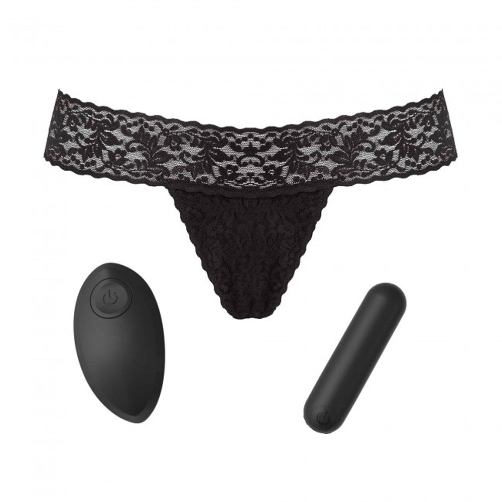Love to Love Secret Panty 2 Rechargeable Vibrating Panty Set With Remote Black Onyx (box) - Fantasies Boutique