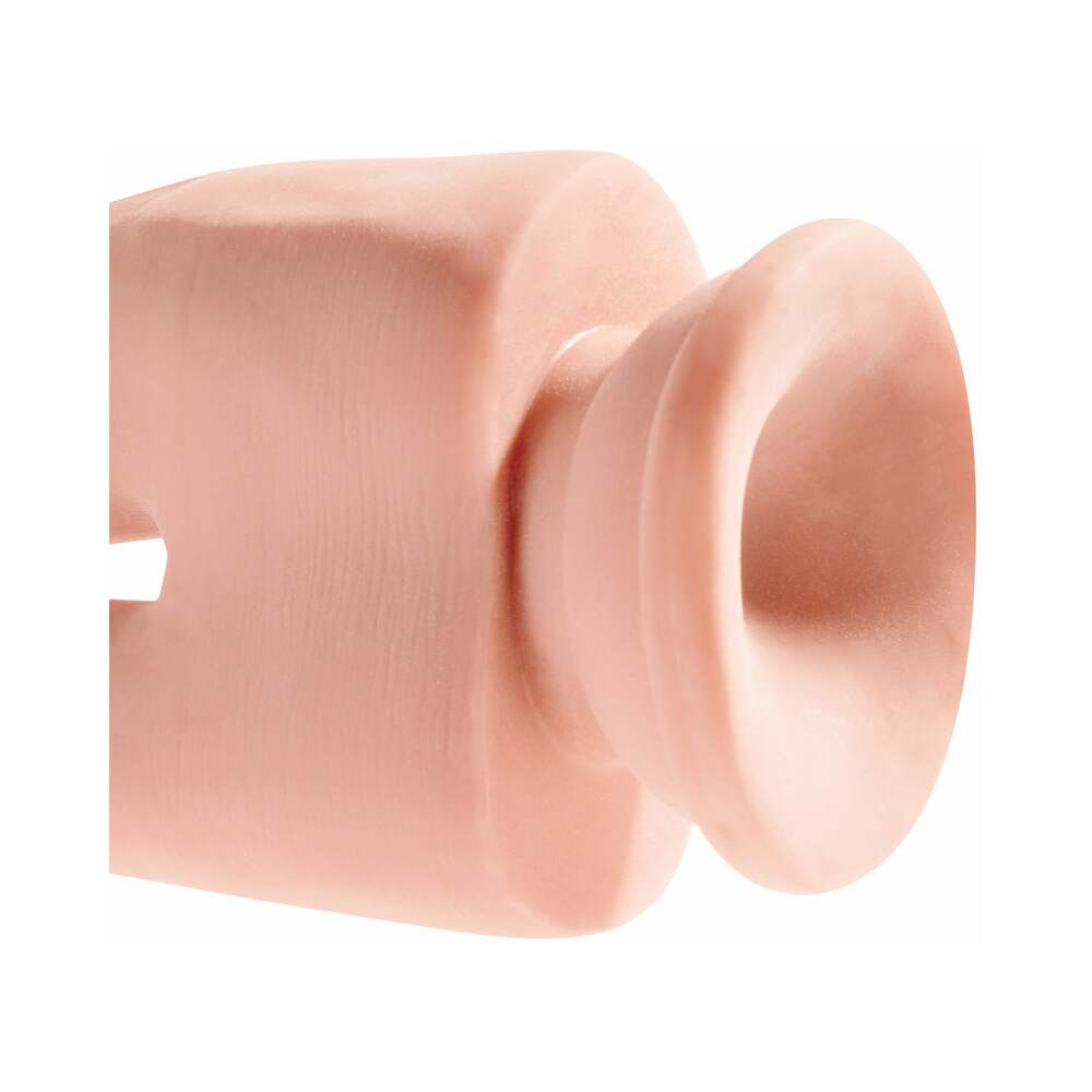 King Cock Plus Triple Density Double Penetrator 9.5 in. Realistic Dildo Beige - Fantasies Boutique