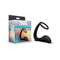 Blush Anal Adventures Platinum Silicone Cock Ring Plug Black - Fantasies Boutique