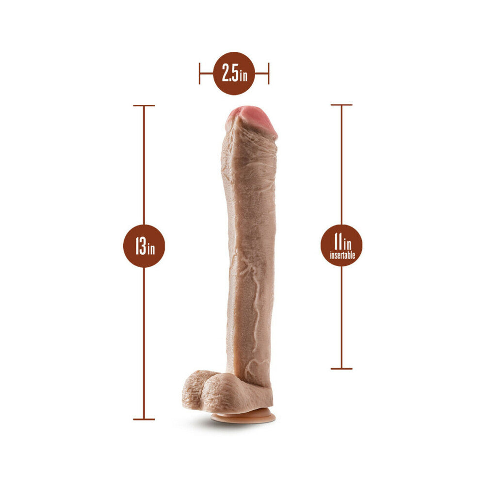 Hung Rider Lil John Realistic 13 in. Dildo with Balls Beige - Fantasies Boutique