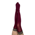 Kixies Heather Opaque Thigh-High Cabernet Size A - Fantasies Boutique