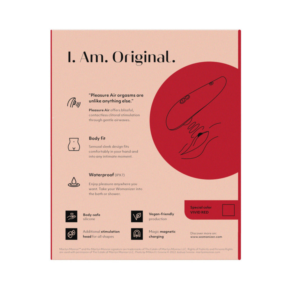 Womanizer x Marilyn Monroe Classic 2 Special Edition Pleasure Air Clitoral Stimulator Vivid Red - Fantasies Boutique
