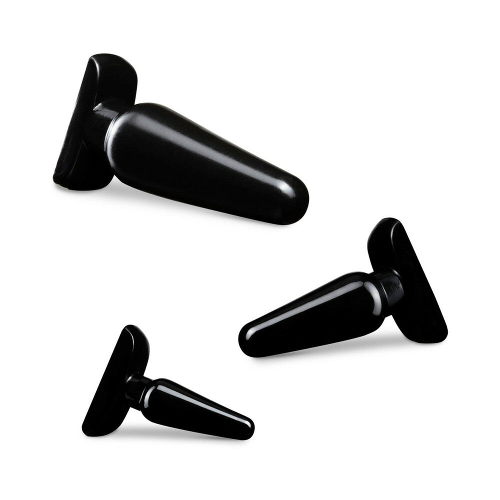 Blush Anal Adventures 3-Piece Basic Plug Kit Black - Fantasies Boutique
