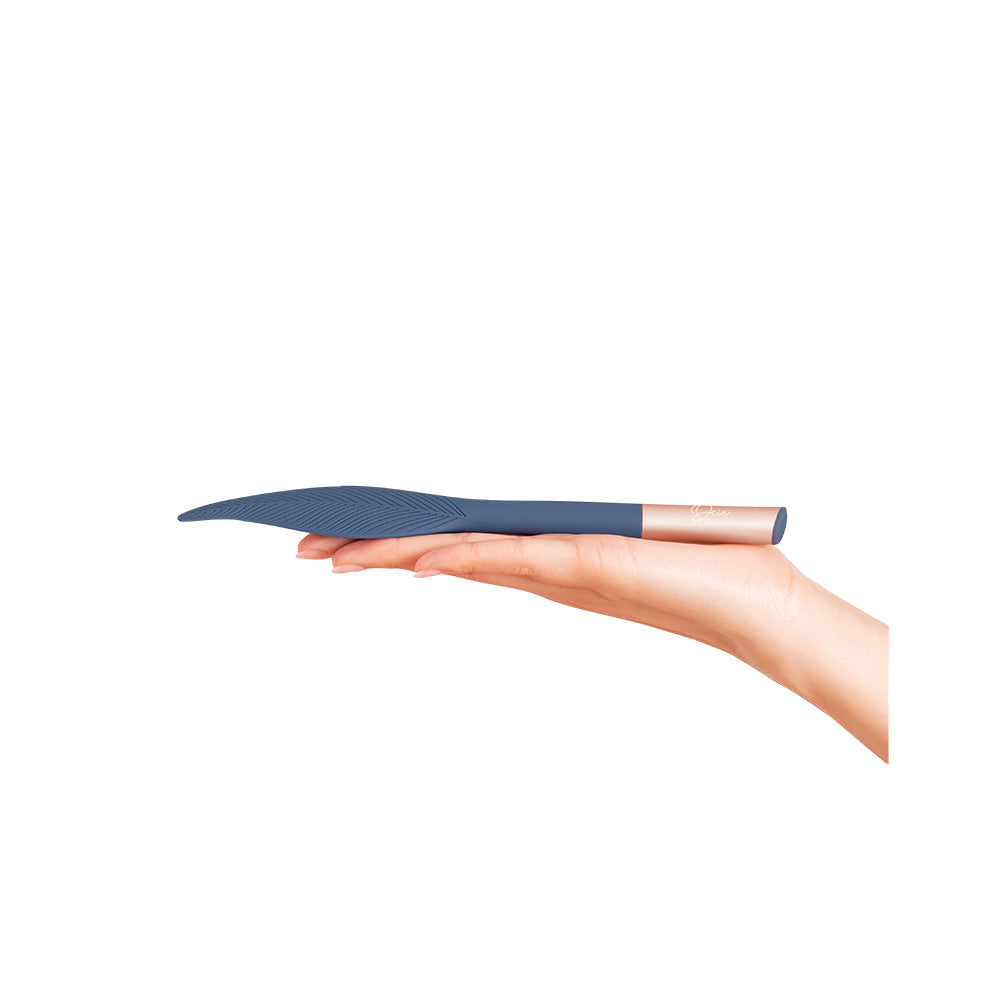 Deia The Feather Vibrating Tickler Silicone Blue - Fantasies Boutique