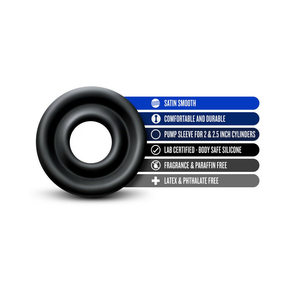 Performance Silicone Pump Sleeve Medium Black - Fantasies Boutique