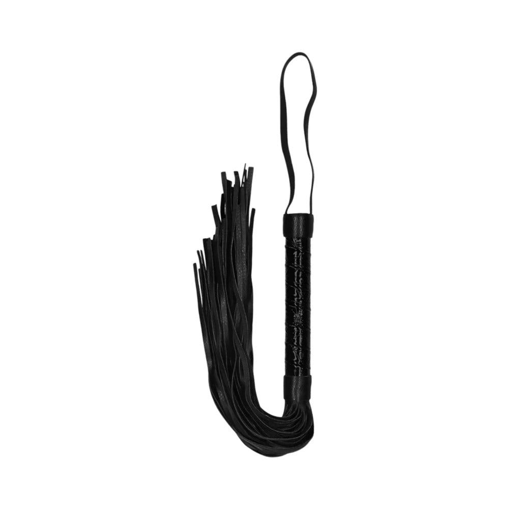 Ouch! Luxury Diamond-Patterned Whip Flogger Black - Fantasies Boutique