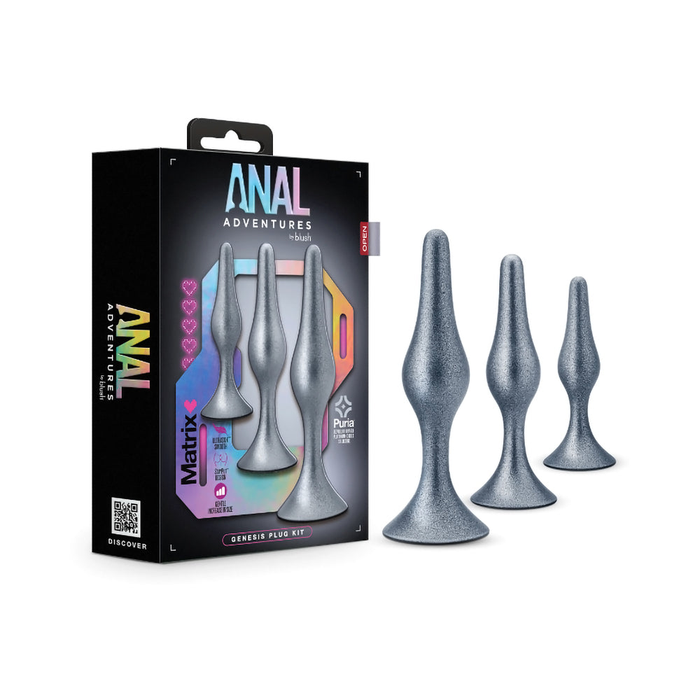 Anal Adventures Matrix Genesis Plug Kit Stellar Silver - Fantasies Boutique