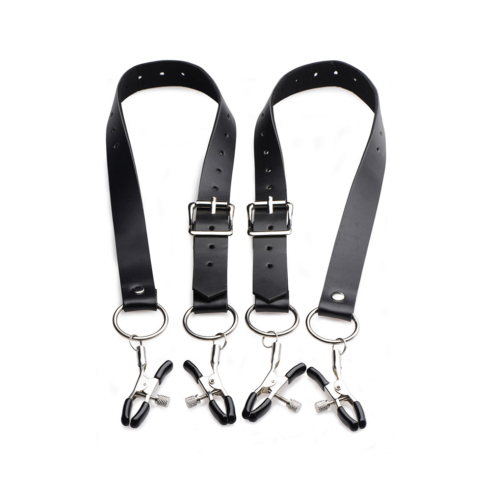 Master Series Spread Labia Spreader Straps With Clamps - Fantasies Boutique