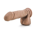 Au Naturel 8 in. Posable Dual Density Dildo with Balls Tan - Fantasies Boutique