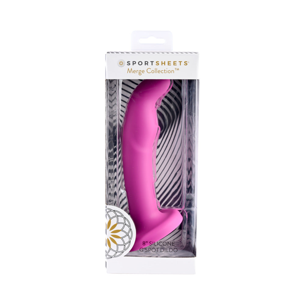 Sportsheets Merge Collection Tana 8 in. Silicone G-Spot Dildo with Suction Cup Pink - Fantasies Boutique