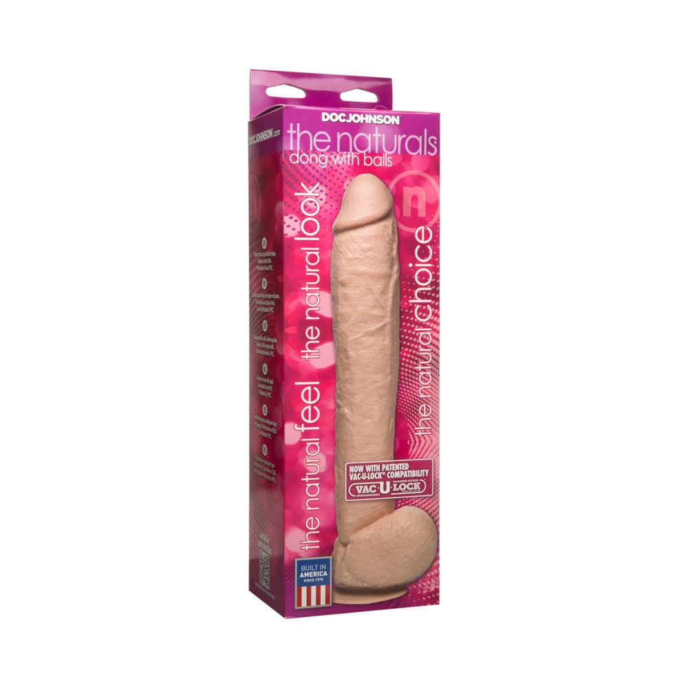 Naturals 12in. Dong With Balls (Flesh) - Fantasies Boutique