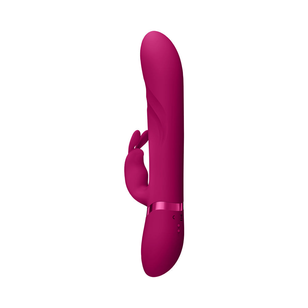 VIVE NARI Rechargeable Silicone G-Spot Rabbit Vibrator with Rotating Beads Pink - Fantasies Boutique