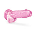 Naturally Yours Crystalline 7 in. Dildo with Balls Rose - Fantasies Boutique