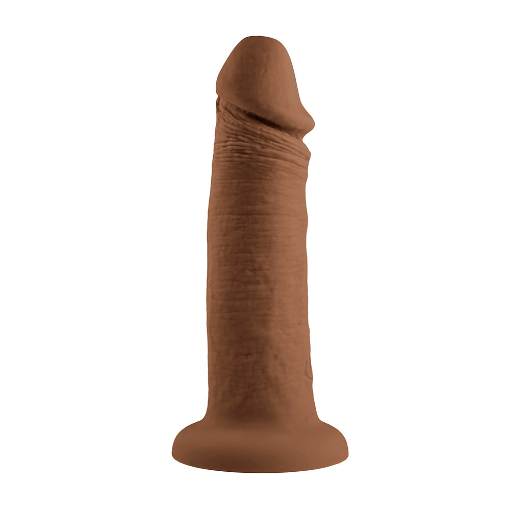 Evolved Rechargeable Vibrating 6 in. Silicone Dildo Dark - Fantasies Boutique