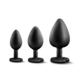 Blush Luxe 3-Piece Bling Plug Training Kit with Rainbow Gem Base Black - Fantasies Boutique