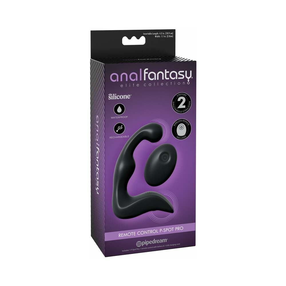 Pipedream Anal Fantasy Elite Collection Vibrating Remote Control P-Spot Pro Black - Fantasies Boutique
