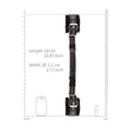 Ouch! Black & White Adjustable Bonded Leather Wrist Cuffs With Handle Black