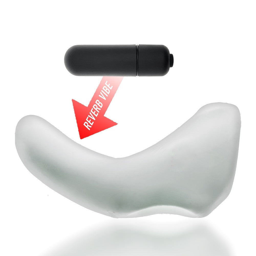 Hunkyjunk Buzzfuck Cock & Ball Sling with Taint Vibrator White Ice - Fantasies Boutique