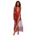 Dreamgirl Lace Gown & G-String Garnet Medium Hanging - Fantasies Boutique