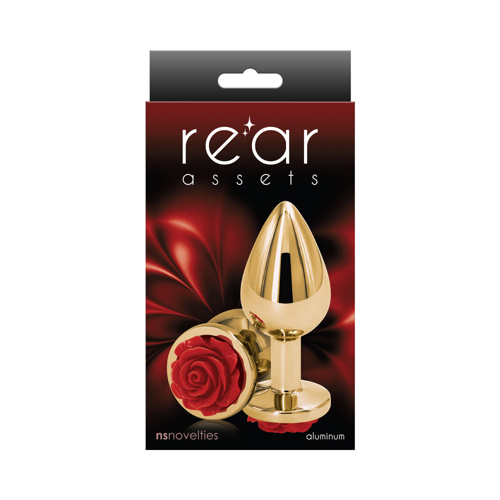 Rear Assets Rose Anal Plug Medium Red - Fantasies Boutique