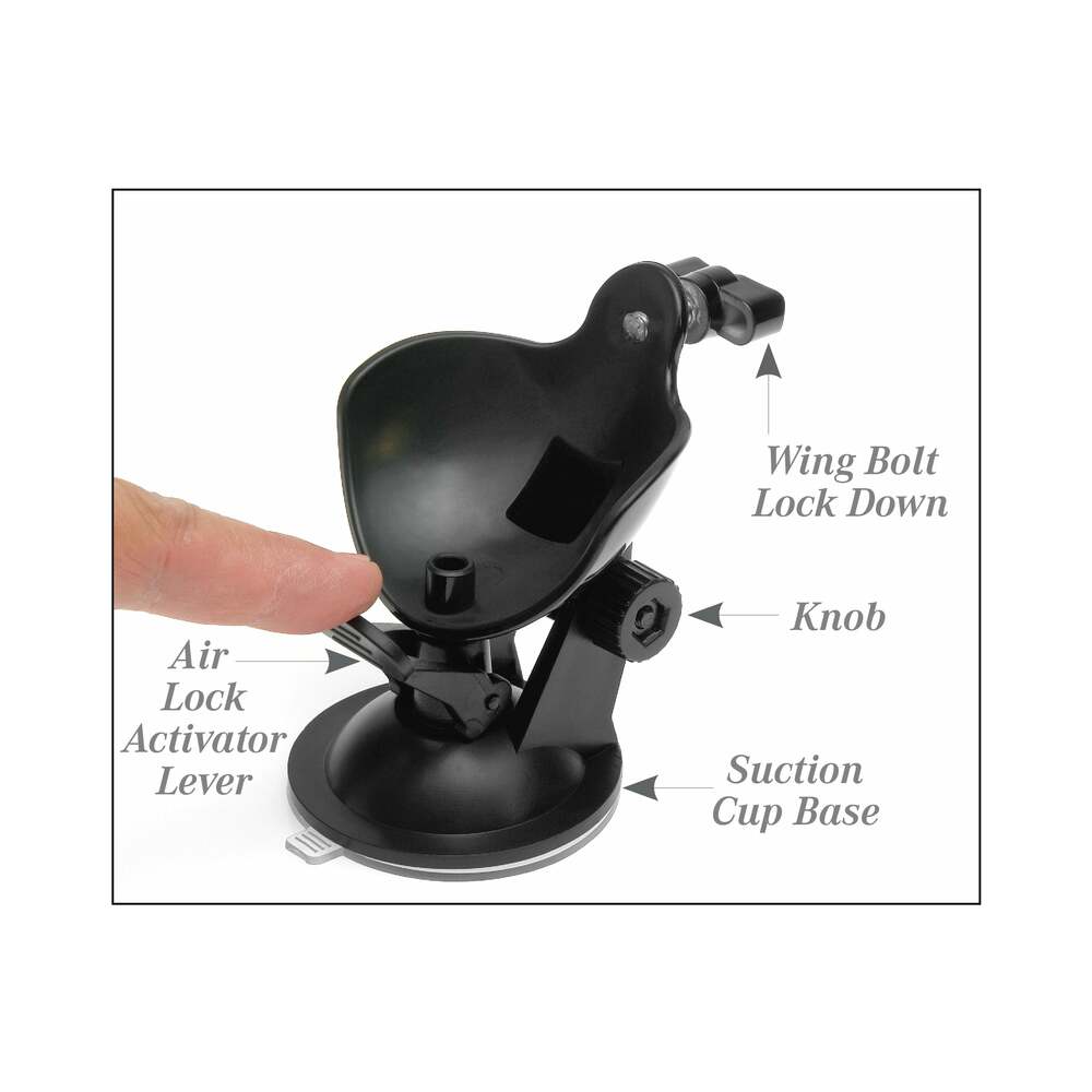 PDX Mega-Bator Mouth Rechargeable Rotating Thrusting Stroker With Hands-Free Suction Cup Clear/Red - Fantasies Boutique