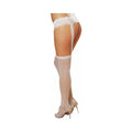 Dreamgirl Stretch Lace Suspender Garter Belt Pantyhose White Queen - Fantasies Boutique