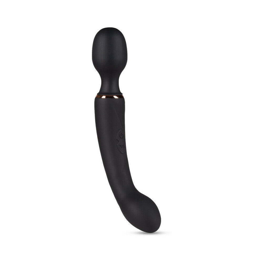 Blush Lush Gia Rechargeable Silicone Dual-Ended G-Spot and Wand Vibrator Black - Fantasies Boutique
