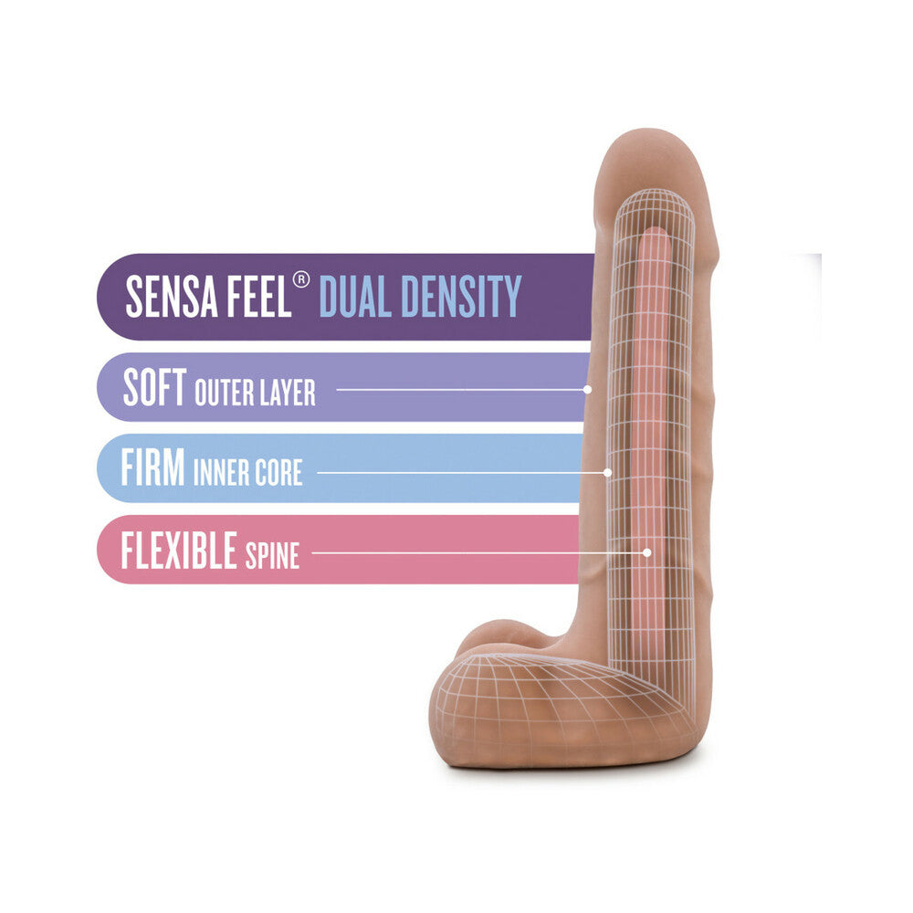 Blush Au Naturel Suave 7 in. Posable Dual Density Dildo with Balls Tan - Fantasies Boutique