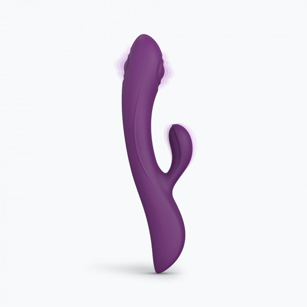 Love to Love Bunny & Clyde Rechargeable Tapping Rabbit Silicone Vibrator Purple Rain - Fantasies Boutique