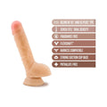 Au Naturel Big Billy 9 in. Posable Dual Density Dildo with Balls Beige - Fantasies Boutique