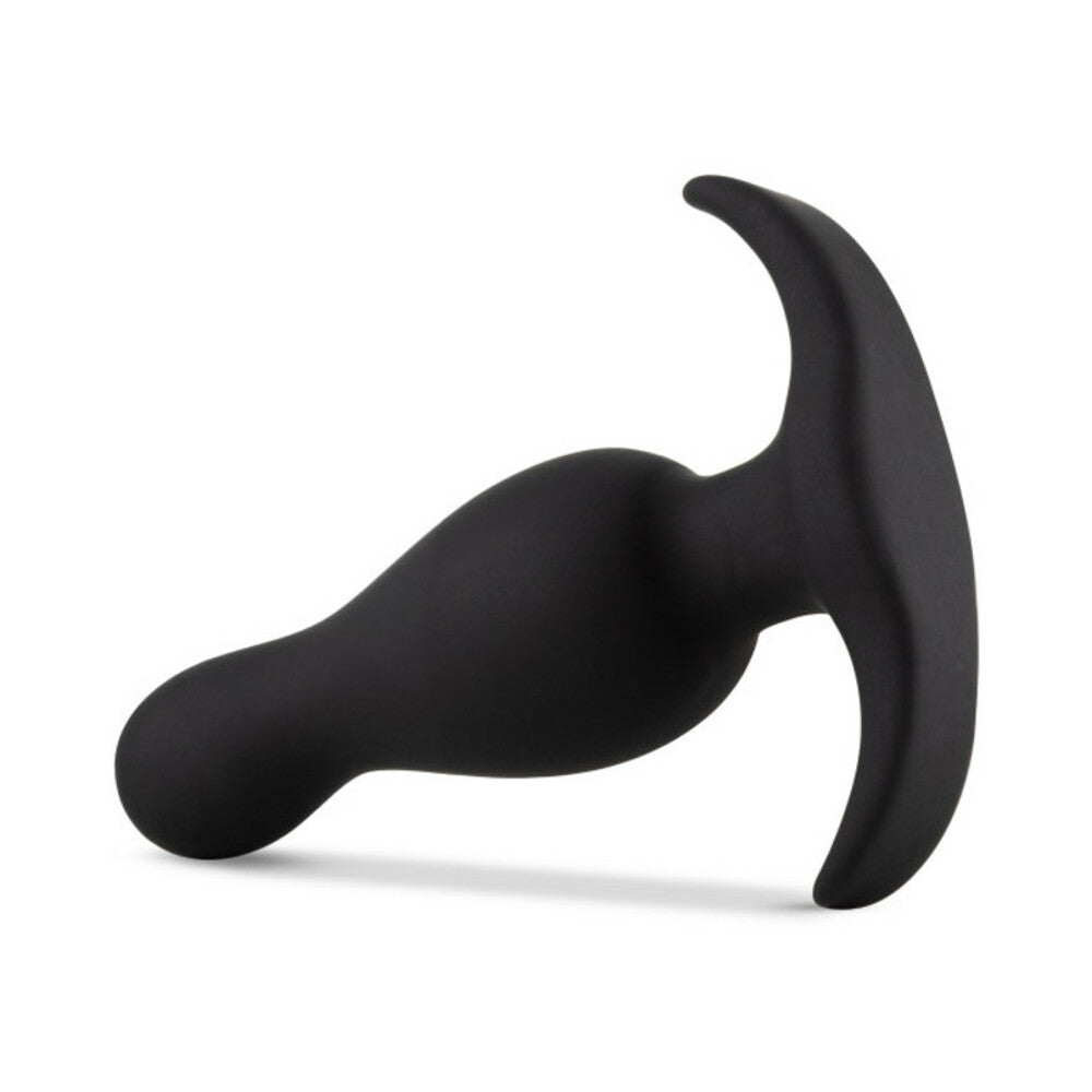 Anal Adventures Platinum Silicone Curve Plug Black - Fantasies Boutique