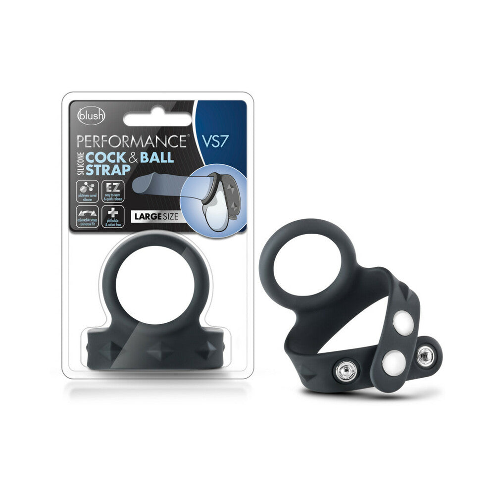 Performance VS7 Silicone Cock & Ball Strap Large Black - Fantasies Boutique