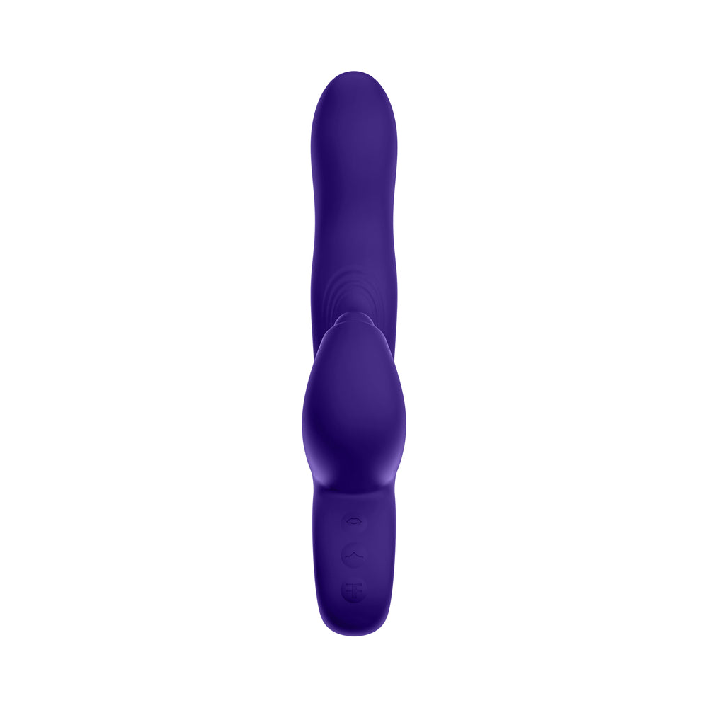 FemmeFunn Klio Rechargeable Silicone Triple Action Thumping Rabbit Vibrator Dark Purple - Fantasies Boutique