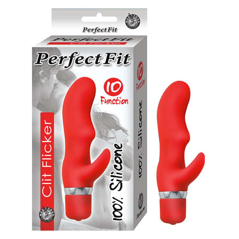 Perfect Fit Clit Flicker Silicone 10 Function Waterproof Red - Fantasies Boutique