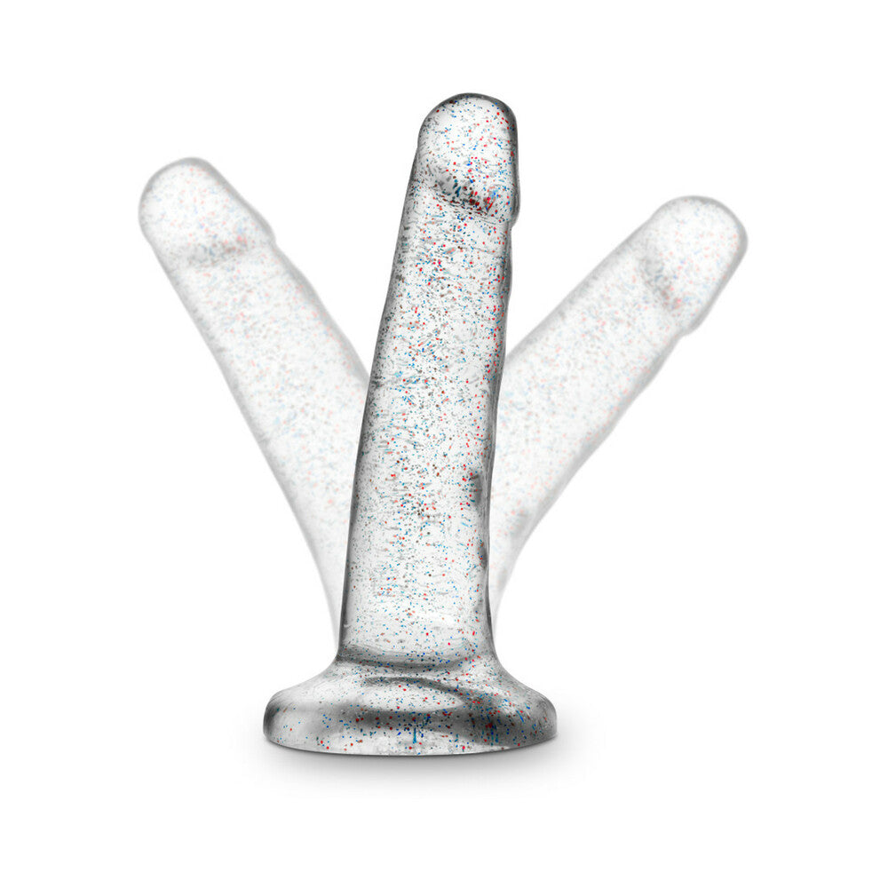 Naturally Yours 5.5 in. Glitter Dong Realistic Dildo Sparkling Clear - Fantasies Boutique