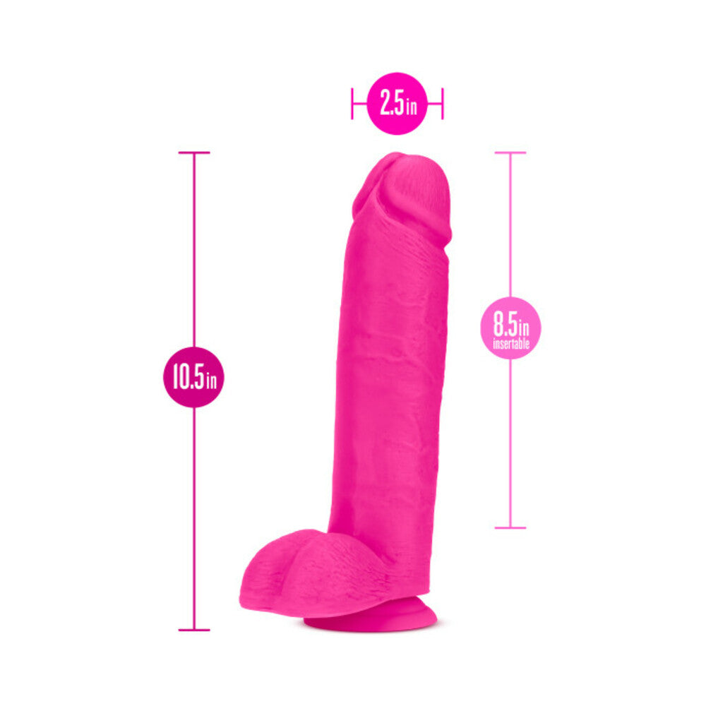 Blush Au Naturel Bold Huge 10 in. Posable Dual Density Dildo with Balls & Suction Cup Pink - Fantasies Boutique