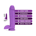Neo Elite 10 in. Silicone Dual Density Dildo with Balls & Suction Cup Neon Purple