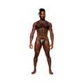 Male Power S'naked Shoulder Sling Harness Thong One-Piece Black/Blue L/XL - Fantasies Boutique