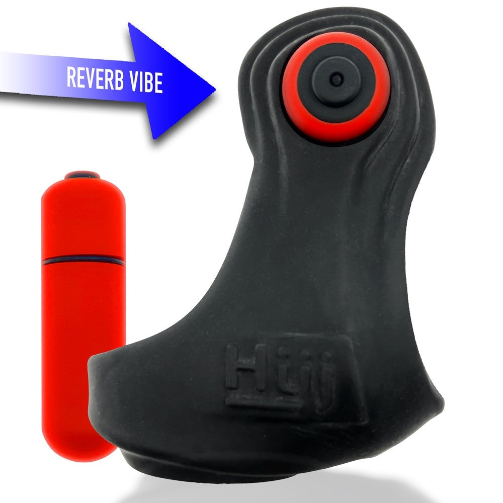 Hunkyjunk Revsling Cock & Ball Sling with Bullet Vibrator Tar Ice - Fantasies Boutique